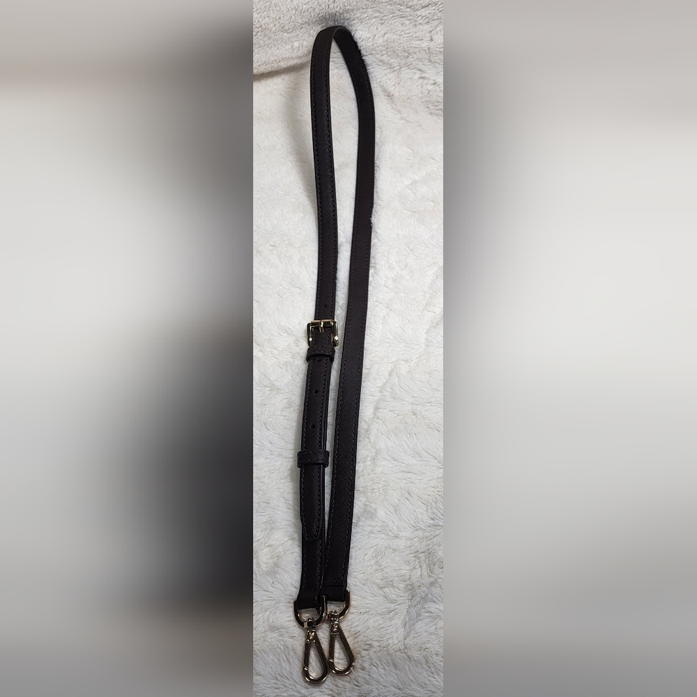 Michael Kors Dark Chocolate Brown Leather Strap Replacement with Gold Accent